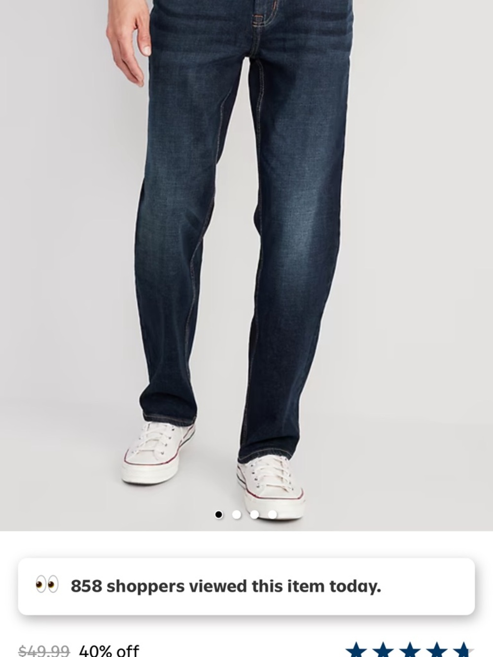 Old Navy Men's Straight Jeans in Dark Wash Blue